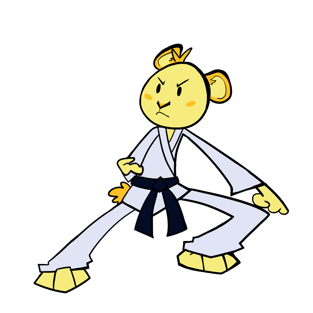 cartoon karate creature